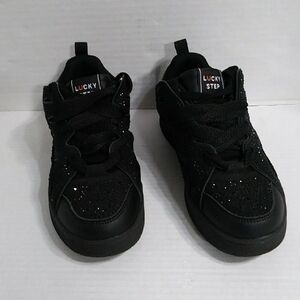 Lucky Step Black Sparkle Rhinestone Fashion Sneakers Size 8 *NWOT*